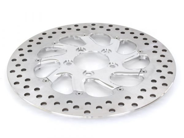 11.8" Right Hand Rear Touque Disc Rotor - Chrome. Fits V-Rod 2006up.