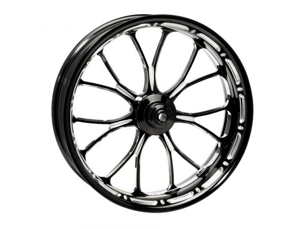 21" x 3.50" wide Heathen Wheel - Black Contrast Cut Platinum.