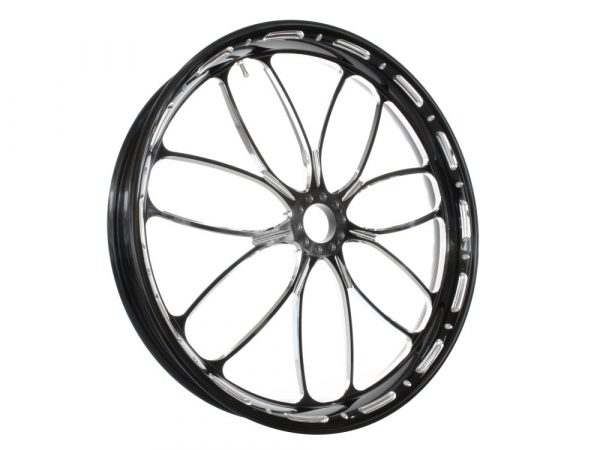 23" x 3.50" wide Heathen Wheel - Black Contrast Cut Platinum.