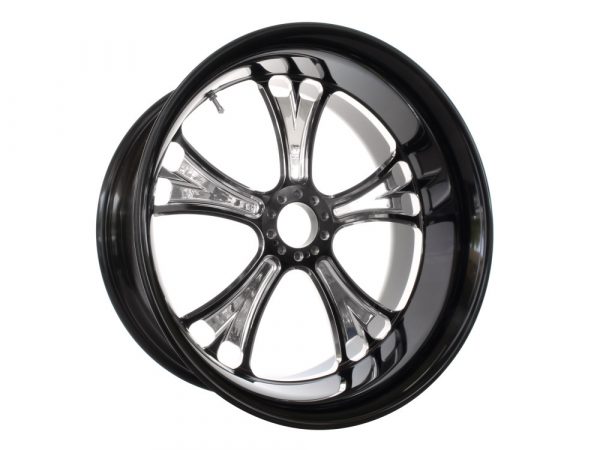 18" x 8.50" wide Gasser Wheel - Black Contrast Cut Platinum.