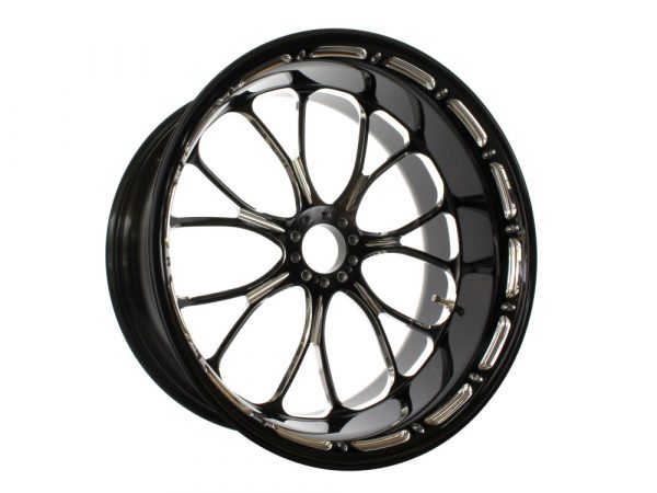18" x 8.50" wide Heathen Wheel - Black Contrast Cut Platinum.