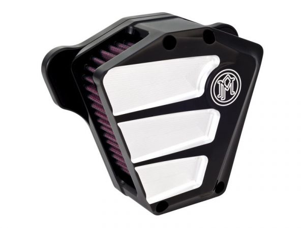 Scallop Air Cleaner Kit - Black Contrast Cut. Fits Twin Cam 2008-2017 with Throttle-by-Wire.