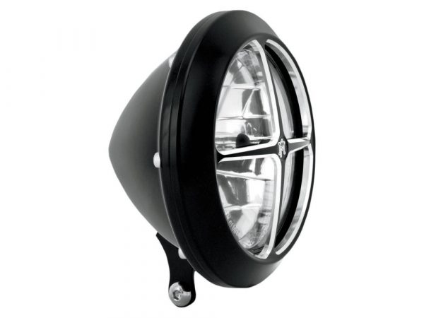 5-3/4" Cross Bar Headlight - Black Contrast Cut.