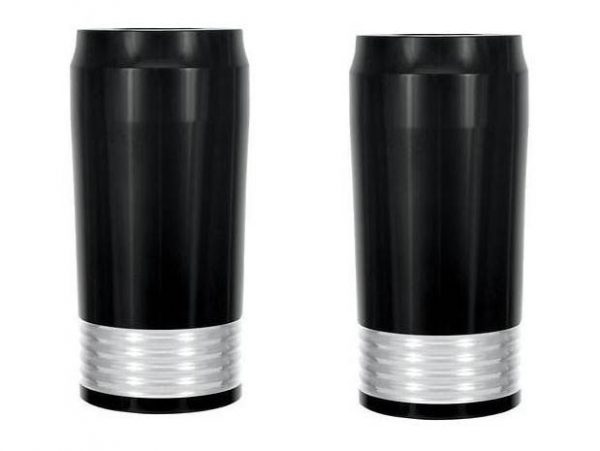 Merc Slider Covers - Black Contrast Cut. Fits Touring 1984-2013.