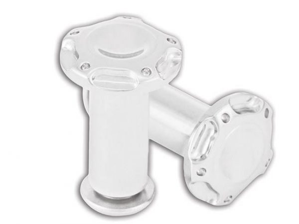 Riser Plugs - Chrome. Use with Roland Sands Design Clip On Handlebars.