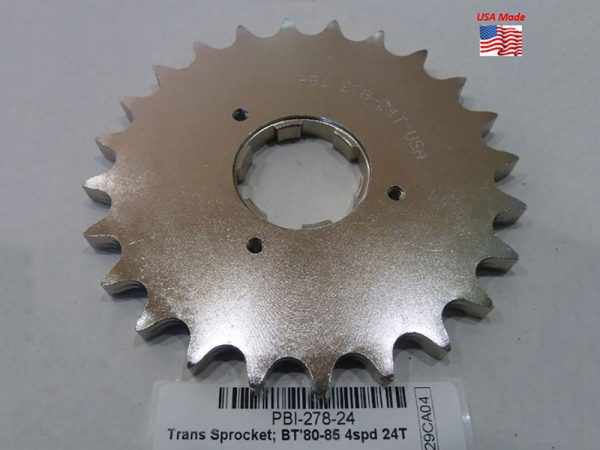 24 Tooth Transmission Sprocket. Fits 4spd Big Twin 1980-1985.