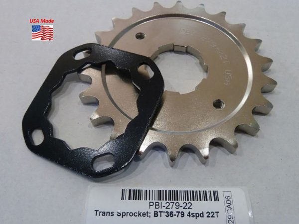 22 Tooth Transmission Sprocket. Fits 4spd Big Twin 1936-1979.